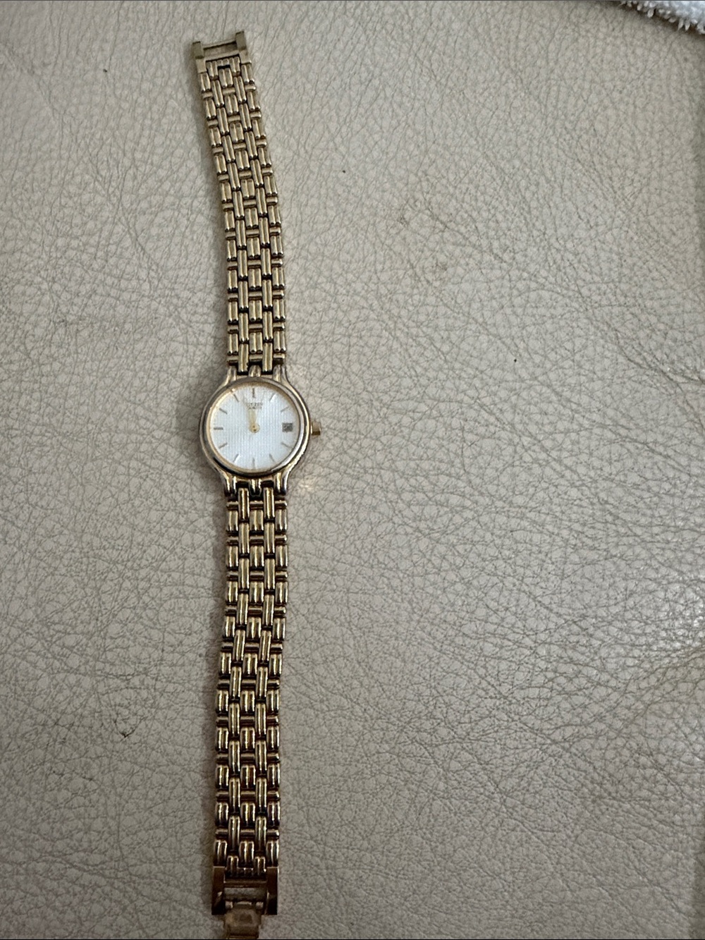 Citizen Gold-Tone Women's Bracelet Watch with White Dial -Needs battery